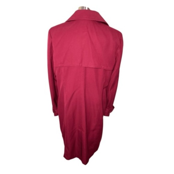 VINTAGE SPIEGEL Women's Burgundy Double Breasted Trench Coat, Size 16 - Picture 4 of 9